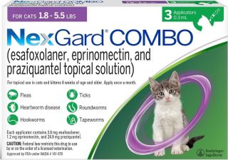NexGard COMBO Topical for Cats - Flea, Tick, and Parasite Protection