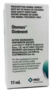 Otomax (gentamicin + betamethasone) Ointment 1.07mg, 17ml